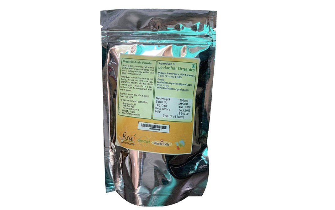 Leeladhar Organics Amla Powder    Pack  200 grams